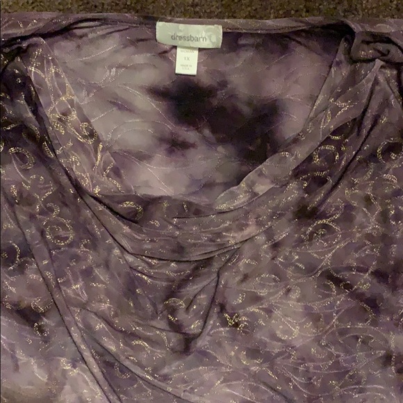 Dress Barn 1X purple and gold tank top USED - Picture 2 of 5